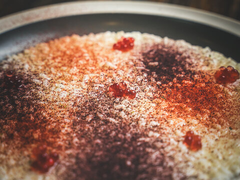 Spiced risotto with sturgeon roe
