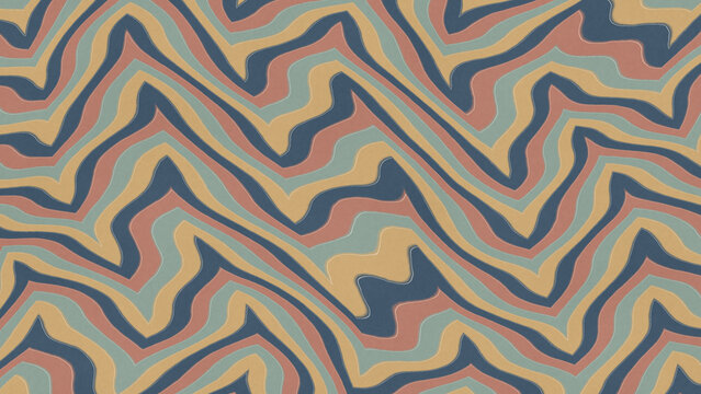 Abstract wavy stripe pattern in muted earth tones