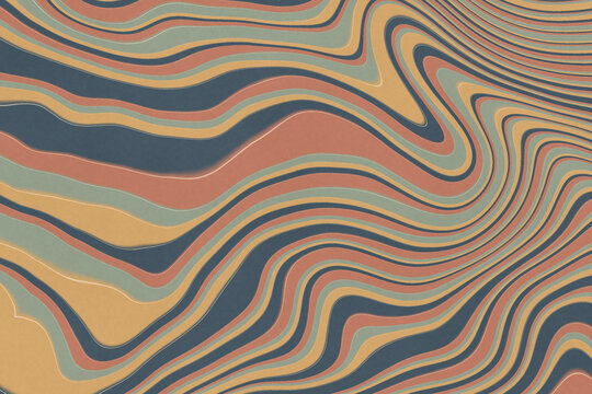 Wavy lines pattern in muted earth tones