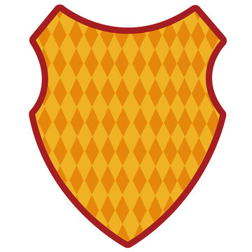 Shield crest frame yellow argyle pattern vintage badge tag vector illustration
