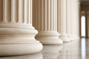 Fototapeta premium Row of classical marble columns in grand building