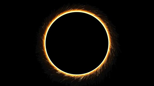 Burning Ring of Fire Sparks Circular Magic Portal Sparkler Loop Animation