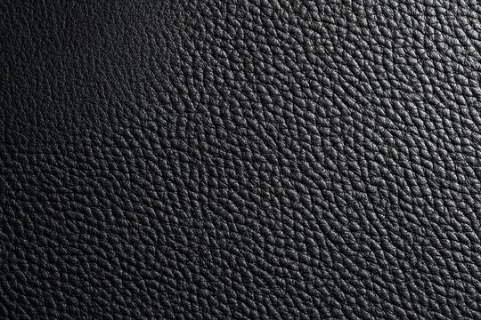 Close-up black leather texture with pebbled grain pattern