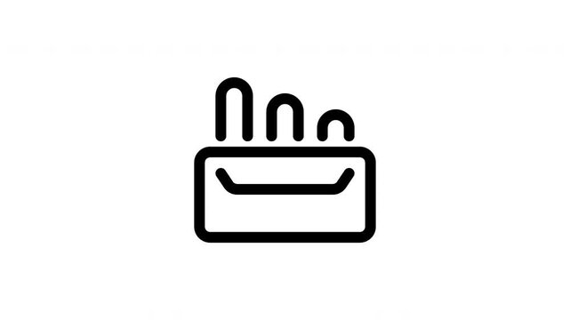 Chalk on box outline icon looping animation, education classroom symbol motion graphic for teaching presentation design use