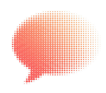 Halftone speech bubble background shape isolated on transparent background