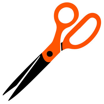 Scissors craft tool paper cutter diy origami tailor salon equipment vector illustration