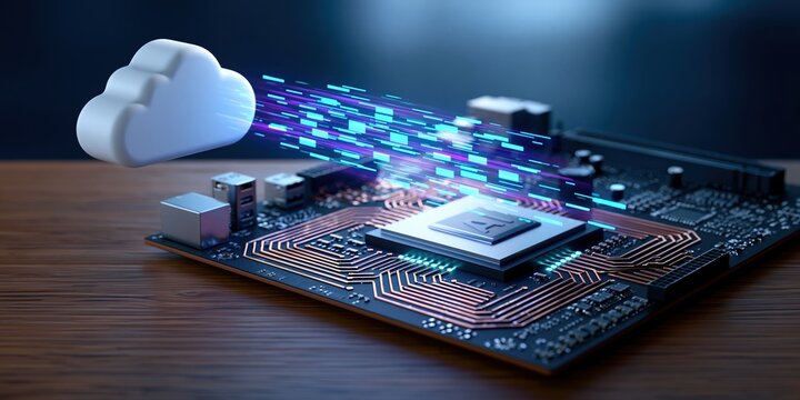Cloud computing data transfer to microprocessor on motherboard