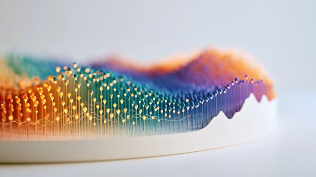 Colorful abstract data visualization bars rising from white