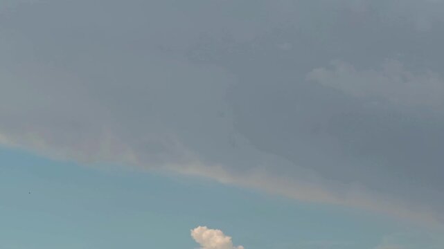 Rare stratocumulus clouds in the sky