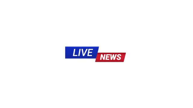 Live News Broadcast Lower Third Graphic isolated on White Background
