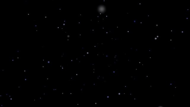 Snow particles overlay falling on pitch black background