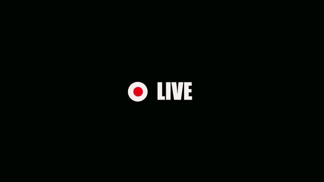 Clean Live Streaming Indicator Icon Overlay Graphic with Red Recording Dot on Dark Background