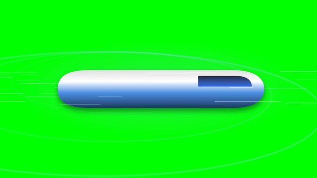 Hyperloop Pod Transport Animation with Silver Blue Gradient and Glowing Speed Streaks