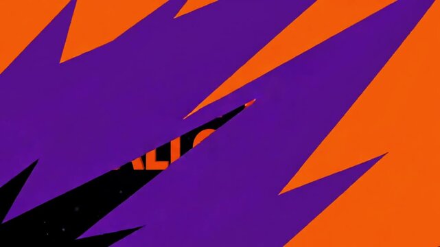 Happy halloween Text Animation. Animated letters appearing on dark background with animated orange Halloween party, banner, social media feed, glowing Video.