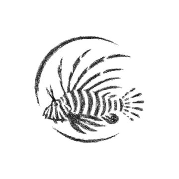 Sketch lionfish logo design