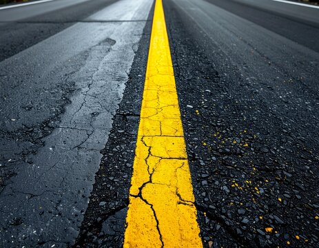 yellow asphalt road
