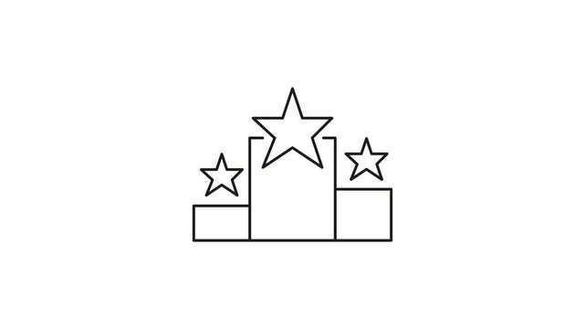 Podium With Stars Animated Icon With Alpha Channel. Achievement, Success, And Award Recognition Motion Graphic. Celebrating Excellence And Victory. On Transparent Background