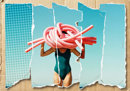 Attached Paper Collage Effect