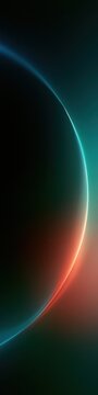 Abstract glowing orb with colorful light orbits dark background
