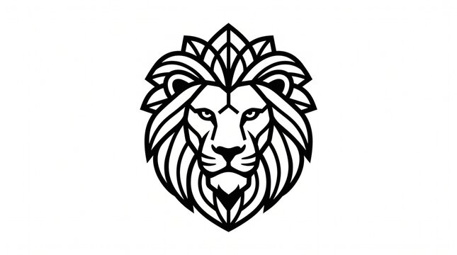 Regal Lion Head Logo Illustration With Stylized Mane For Mascot, Brand And Emblem