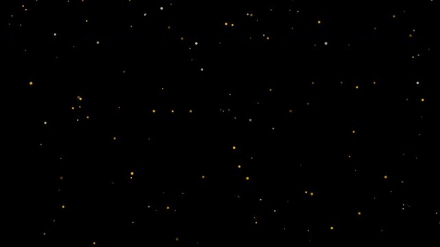 Starry night sky with shimmering stars on black background