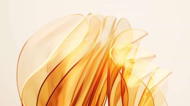 Flowing transparent golden wave cloth background, 3d rendering.