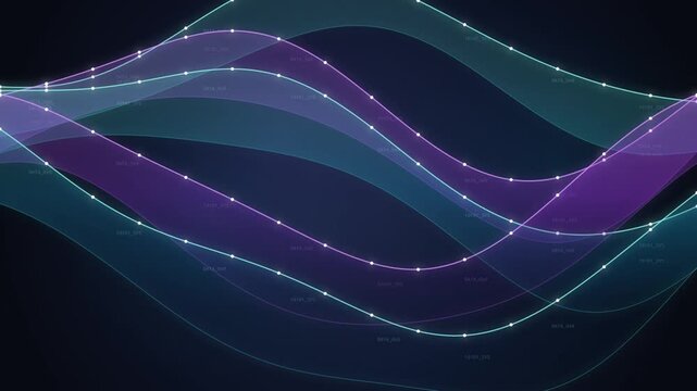 Abstract Data Flow Visualization Showing Connected Network Lines and Nodes