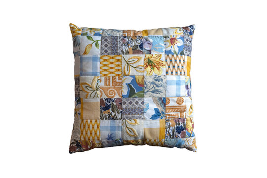 patchwork cushion with transparent background