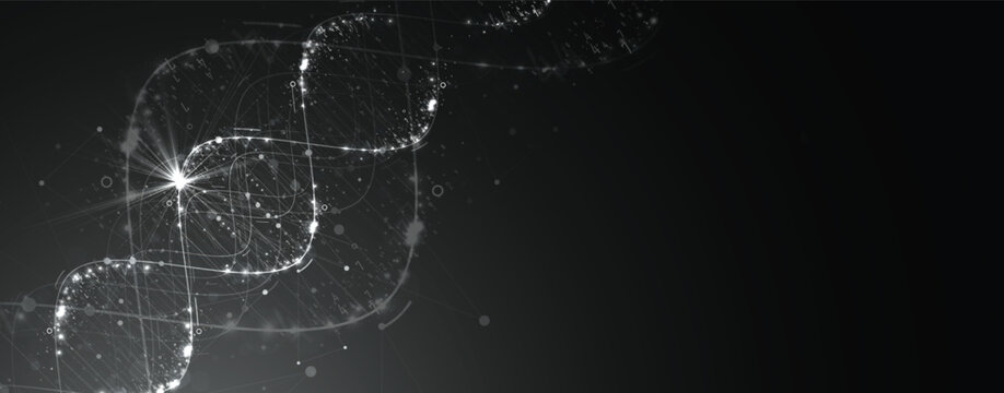 Futuristic modern dna design, neural genetic pathways, molecular strands
