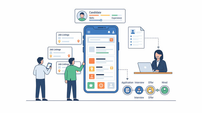 Mobile Task and Project Management App with Team Collaboration Flat Illustration