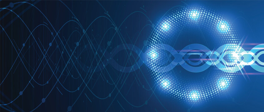 Futuristic modern dna design, neural genetic pathways, molecular strands