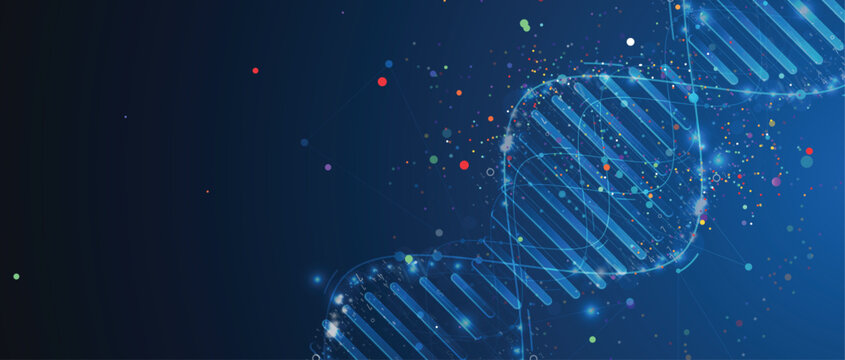 Futuristic modern dna design, neural genetic pathways, molecular strands