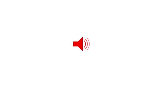 . speaker icon animated on whit background, Animation of speaker volume, Speaker icon animated on, speaker volume animation. microphone, sound voice speaker.4k motion video