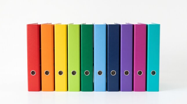 binder ring binder office binder school binder colorful binders rainbow binders document organizer file organizer paper organizer folder binder stationery on transparent background