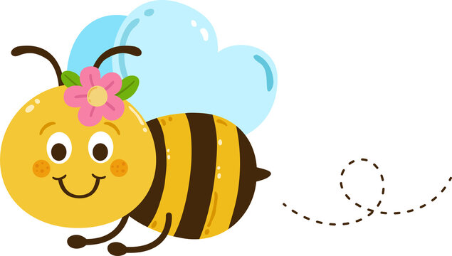 Cute Kawaii Cartoon Bee Illustration