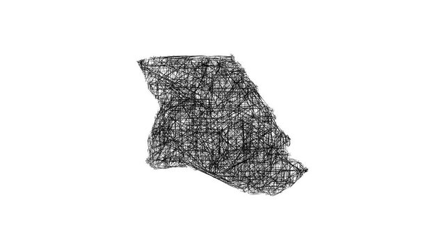 Sketch Bladen outline map animation - smooth progressive reveal