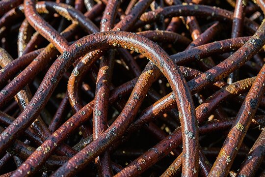 Interwoven Red Mangrove Stilt Roots Macro Texture with Natural Raking Light