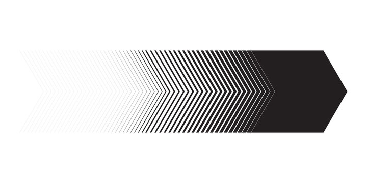 Dark grey chevron racing stripe with halftone fade isolated graphic design element