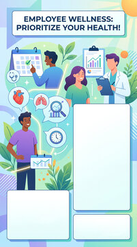 Employee wellness poster encouraging regular checkups, generous copy space, Blue November: prostate cancer awareness and prevention