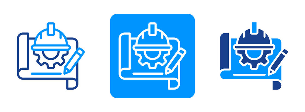 Engineering Design Icon In Dual Tone Style