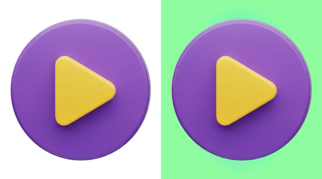 Play pause button icons on purple circles