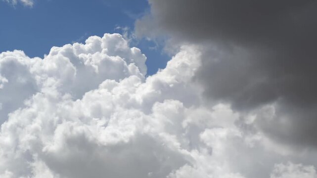 Beautiful brilliant cumulonimbus with a dark cloud