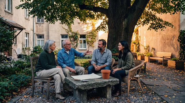 Community members design courtyard shade for a hotter season