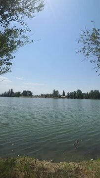 Scenic View of Les Lacs du Fauga in Le Fauga, Haute-Garonne. Toulouse, France