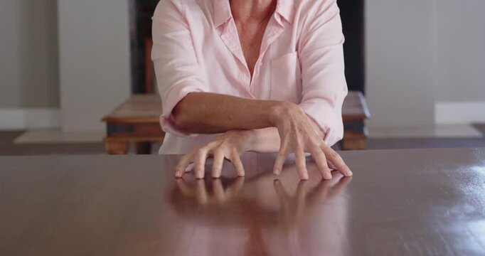 Lifestyle videos indoor of people doing activities at home, Using sign language, person communicatin