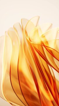 Flowing transparent golden wave cloth background, 3d rendering.