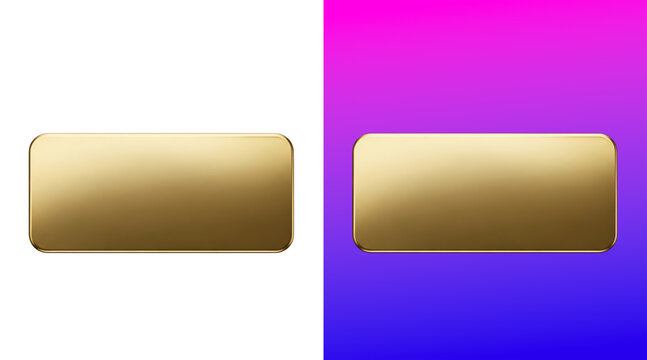 Shiny gold metallic rectangular buttons or panels