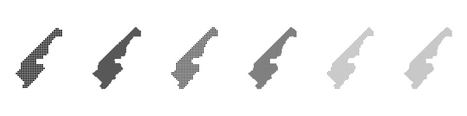 Obraz premium Dot mosaic Monaco outline map set