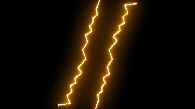 Dynamic blue lightning thunderstorm strike with powerful electric discharge, glowing plasma arcs, energy bursts and realistic flash effects on black background for cinematic video 4k
