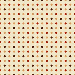 Earthy terracotta polka dot pattern on beige background, mid century modern aesthetic dot print, warm autumn fall brown orange repeat tile, seamless wallpaper wrapping paper packaging textile © Source Studio
